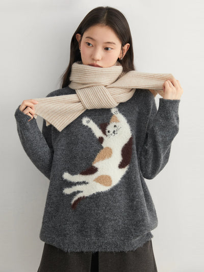 Knit Jumping Cat Sweater