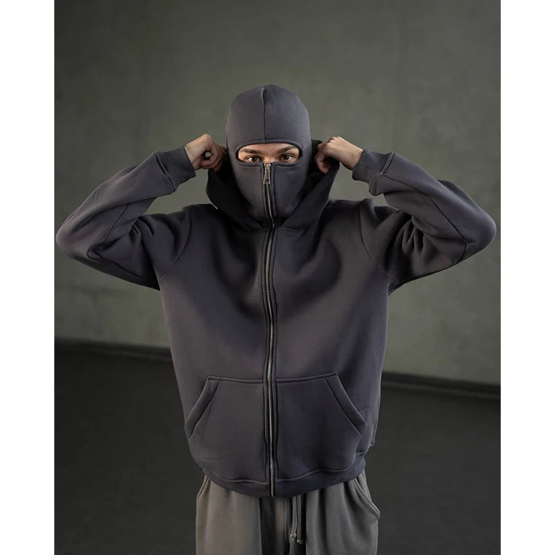 Street Vintage Face Mask Hoodie