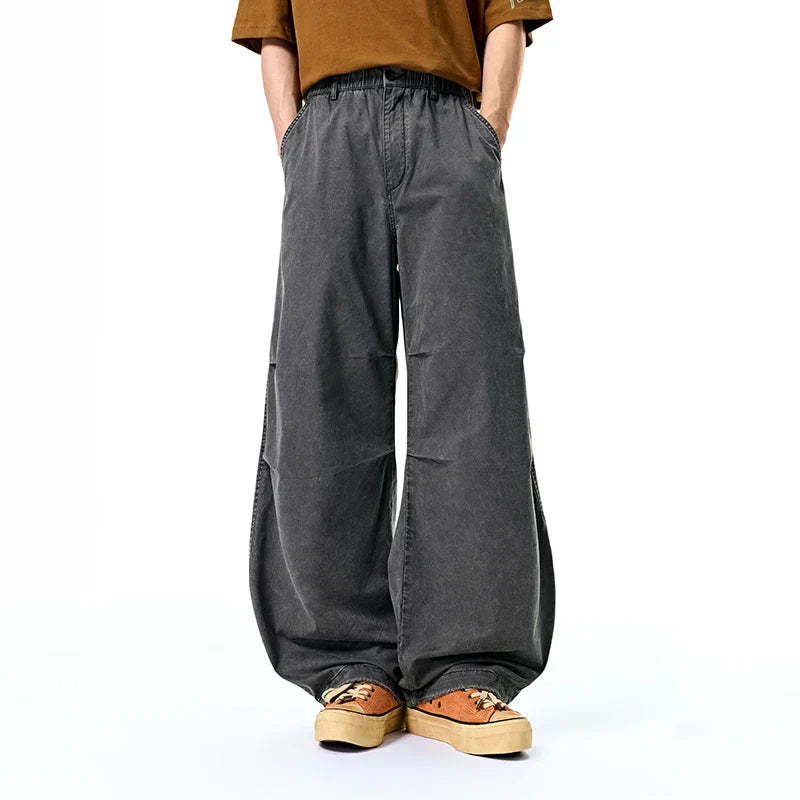 Washed Wide Leg Vintage Cargo Pants