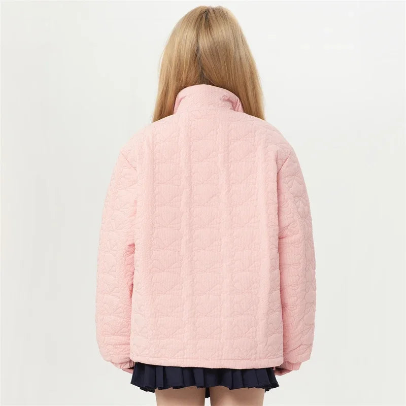 Barbie Core Pink Hearted Puffer Jacket