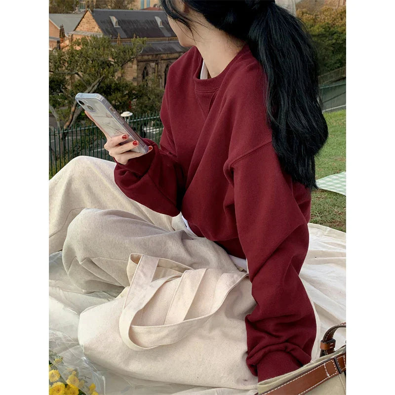 Cozy Solid Color Women's Sweatshirt