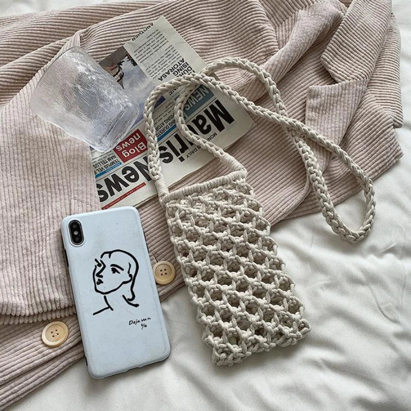 Handmade Crochet Small Cross Phone Bag