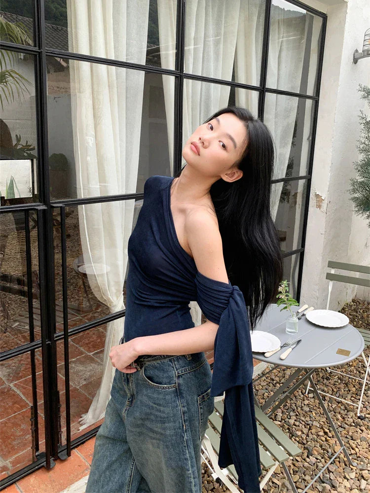 Stylish Off-Shoulder Long Sleeve Top