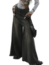 Grunge Washed Bell Bottom Jeans