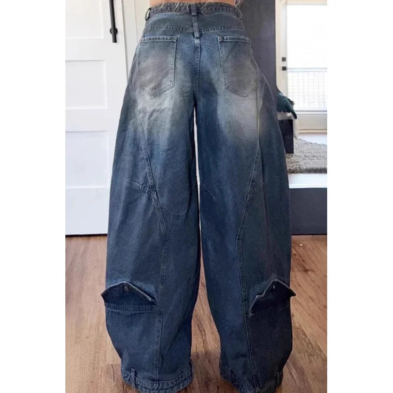 Cyberpunk Loose Asymmetrical Denim Jeans