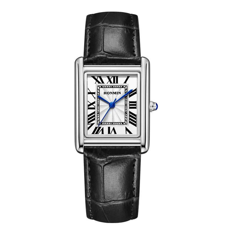 Unisex Simple Square Leather Watch