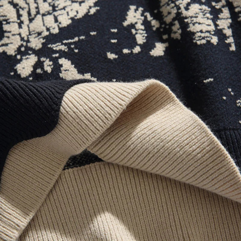 Suéter Jacquard de Montaña con Cuello Redondo