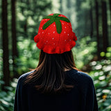 Handmade Crochet Cute Red Strawberry Hat