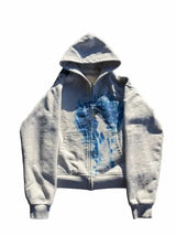 Retro Graphic Prints Zipper Hoodies