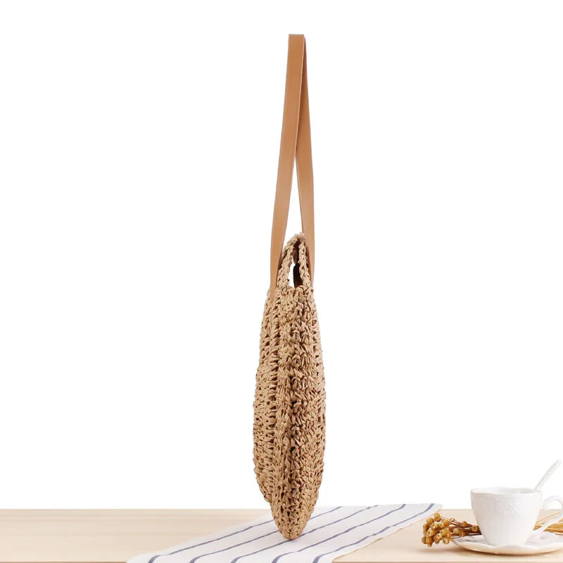 Grandma Aesthetic Woven Beach Shoulder Bag
