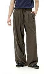 Drawstring Straight Leg Loose Fit Linen Pants