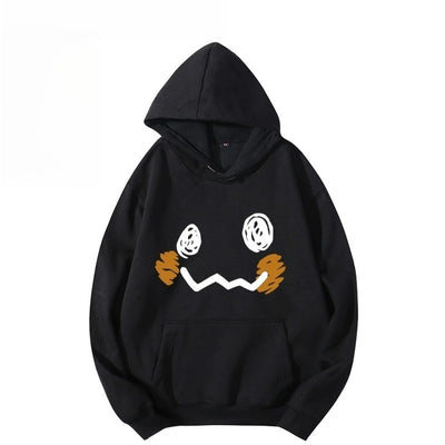 Kawaii Face Print Hoodie