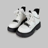 Chain Solid Color Women's  Motorcycle Shoes