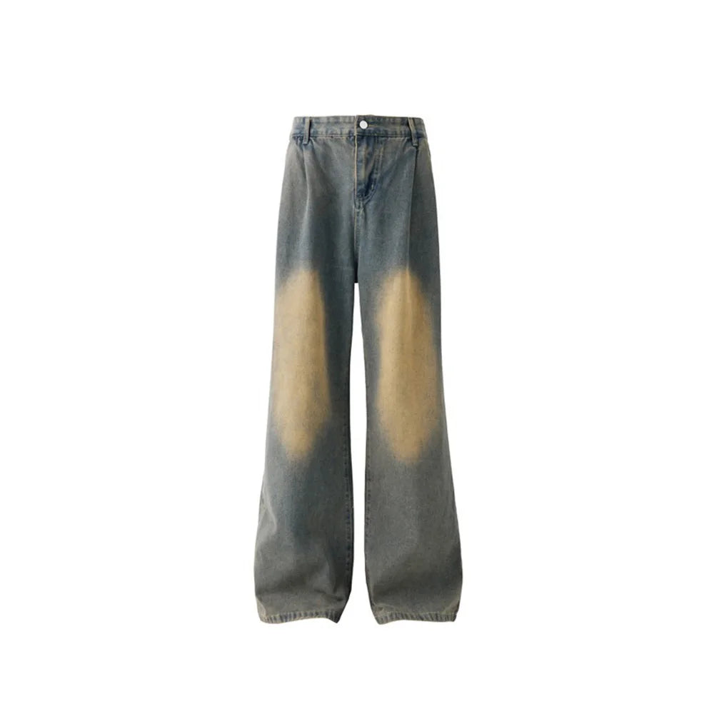 Solid Color Wide Leg Jeans