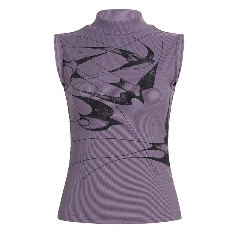 Y2K Bird Purple Top