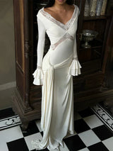 Draped Tied Front Maxi Dress