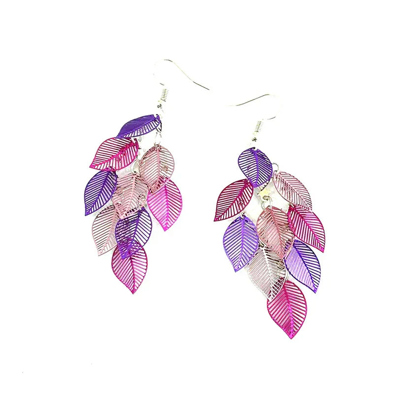 Vintage Hollow Leaves Shiny Earrings