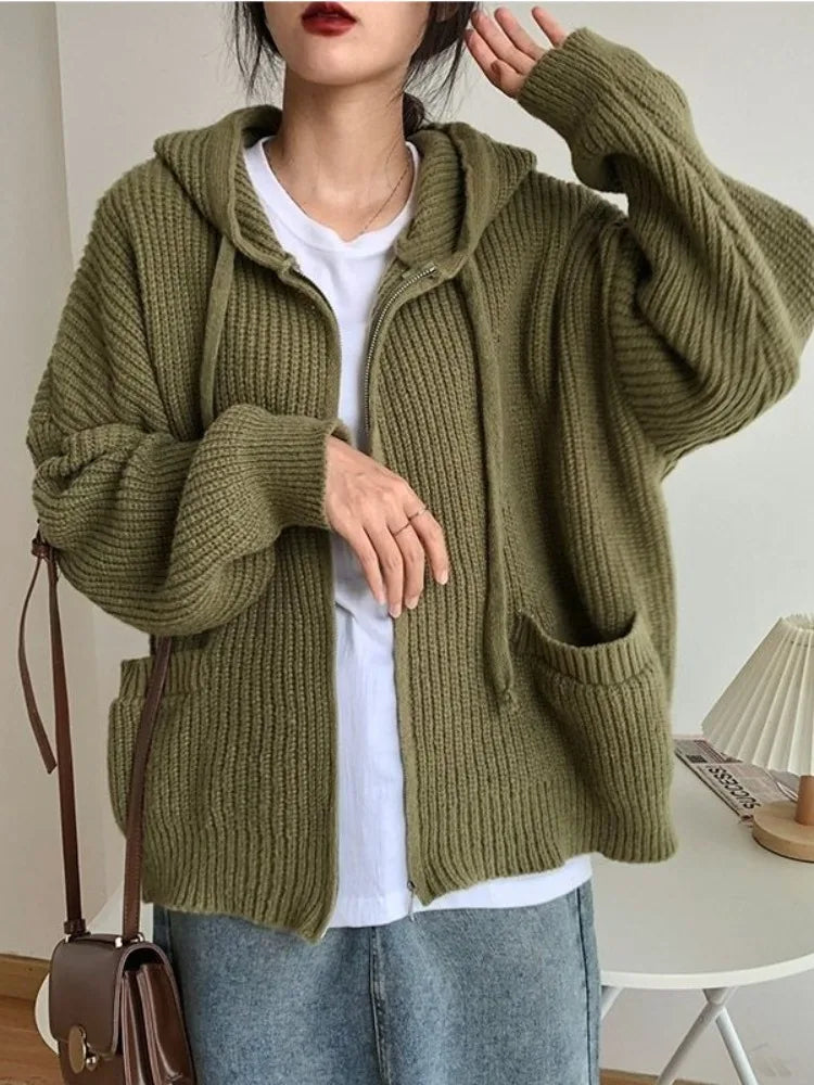 Chunky Knitted Hooded Sweater