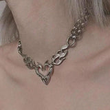 Cyperpunk Flamed Heart Necklace