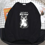 I Don't Give A Meow Cat Print Sweatshirt