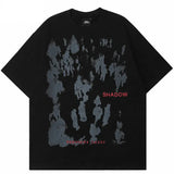 Shadow Letter Printed Hip Hop T-Shirt