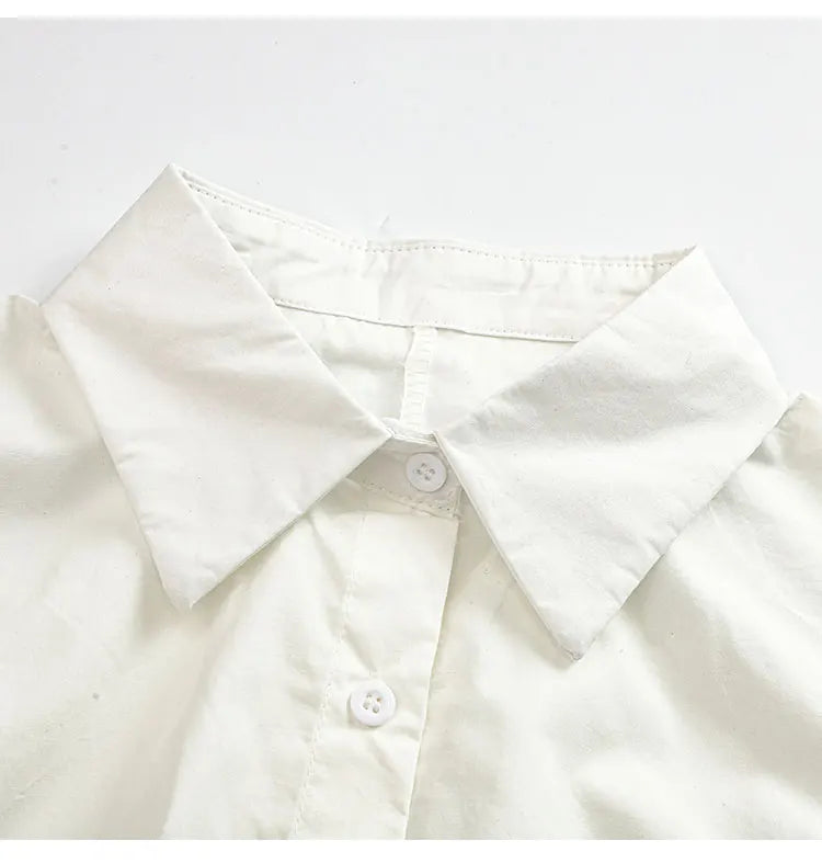 Women Korean Short Sleeve White Shirt