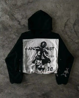 Cream Lips Print Zip-Up Hoodie