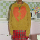Oversized Knitted Sweater Graphic