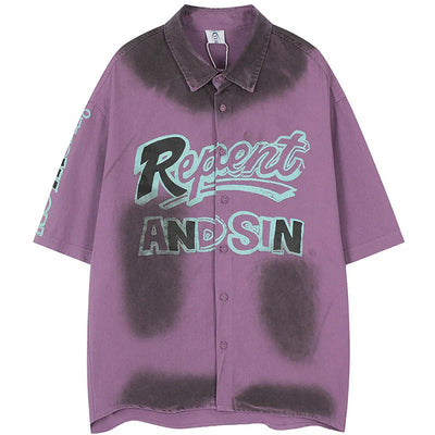 Vintage Spray Painted Dirty Letter T-Shirt