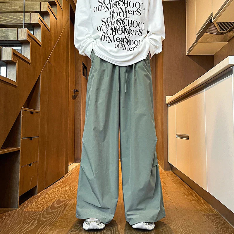 Wide Leg Parachute Cargo Pants