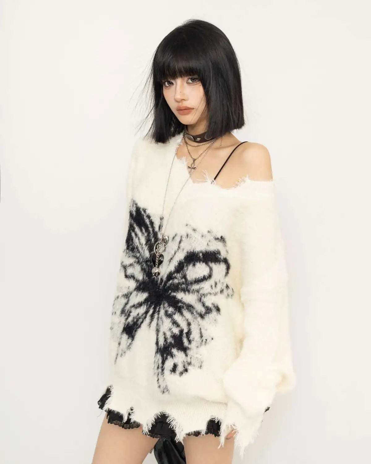 Fairy Grunge Butterfly Fluffy Sweater