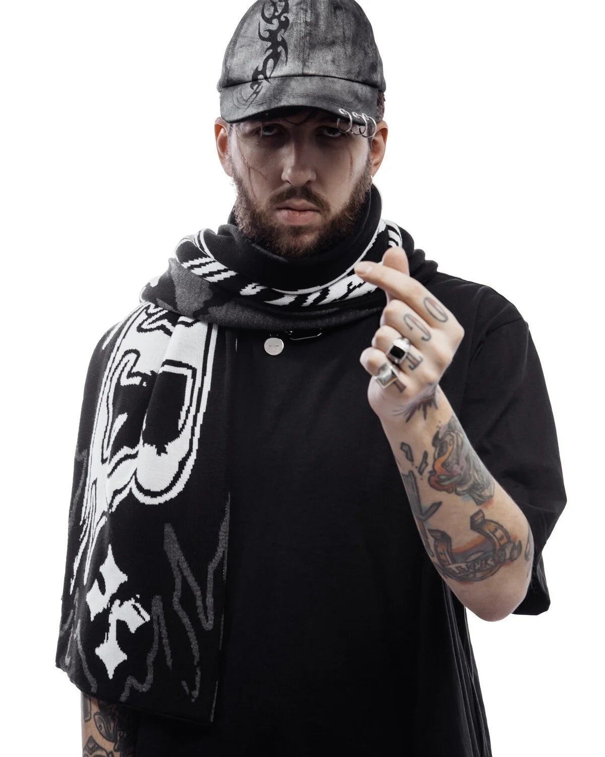 Y2K Thick White Scarf