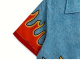 Flame Graphic Hawaiian Shirt