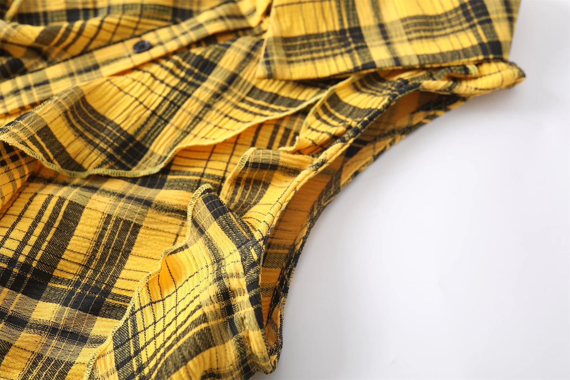 Japanese Y2k Plaid Yellow Tank Top