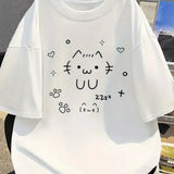 Happy Cat Print T-shirt