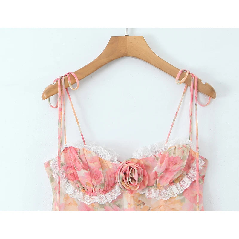 Sexy Sling Floral Print Boho Beach Mini Dress