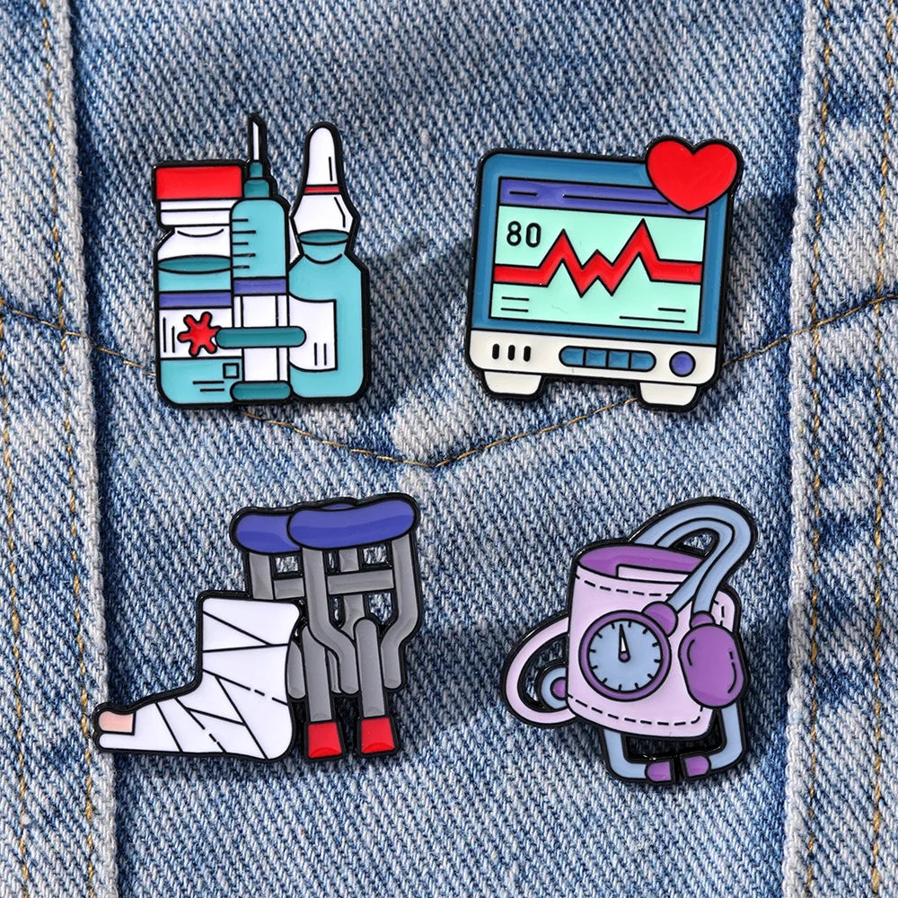 Personal Medical Metal Brooches