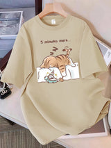 Camiseta de mujer con gato perezoso y soñoliento