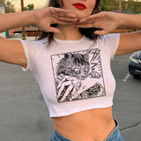 Y2K Gothic Graphic Crop T-Shirt