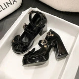 Y2K Punk Heart Buckle Heels