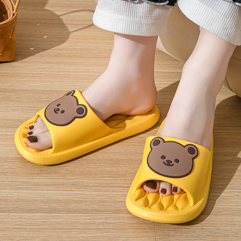 Summer Cartoon Bear Indoor Slippers