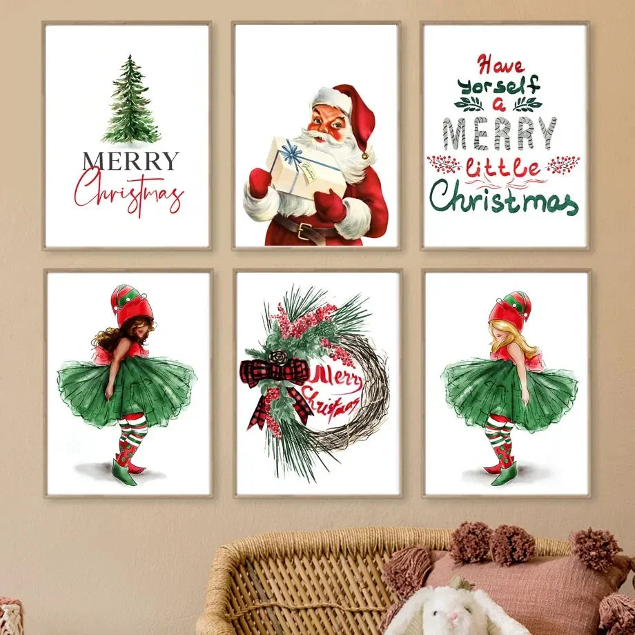 Merry Christmas Cartoon Santa Poster