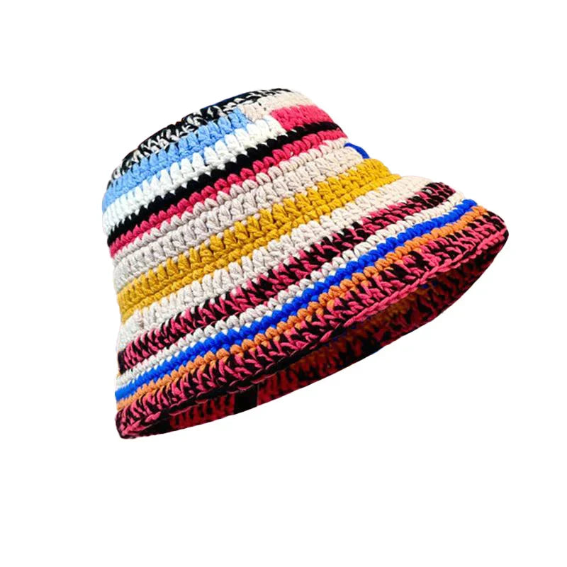Handmade Striped Knitted Bucket Hats