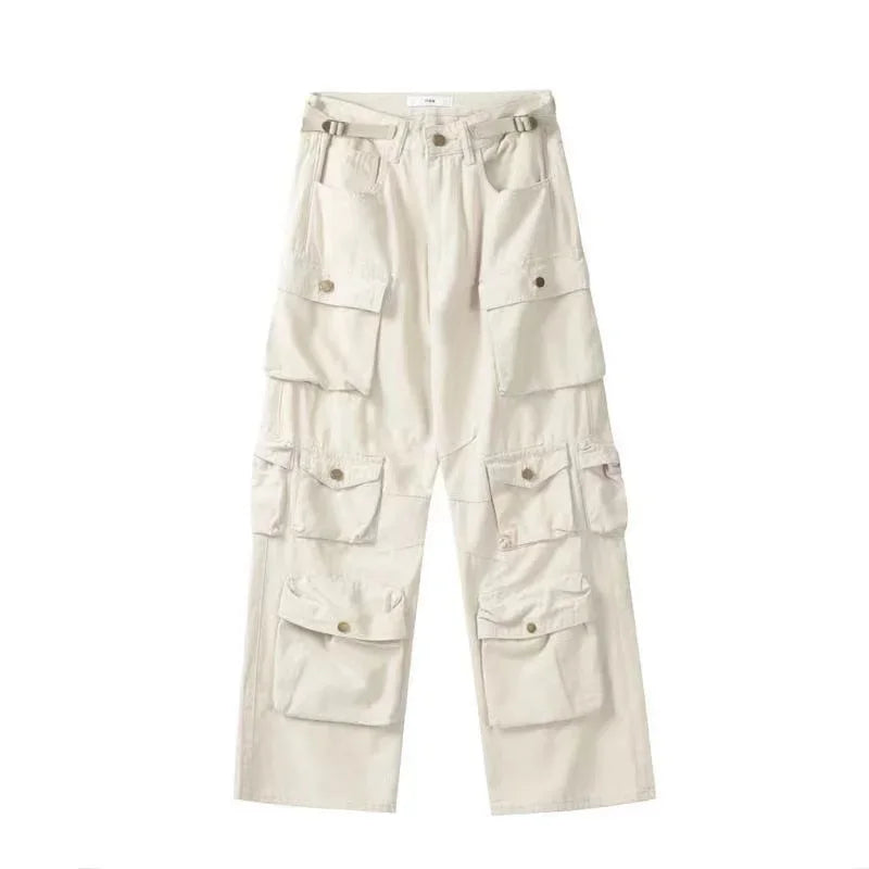 Retro Camouflage Wide Leg Cargo Pants