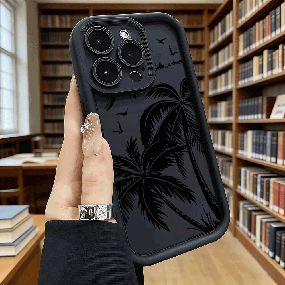 Black Palm Tree Silhouette Shockproof Phone Case