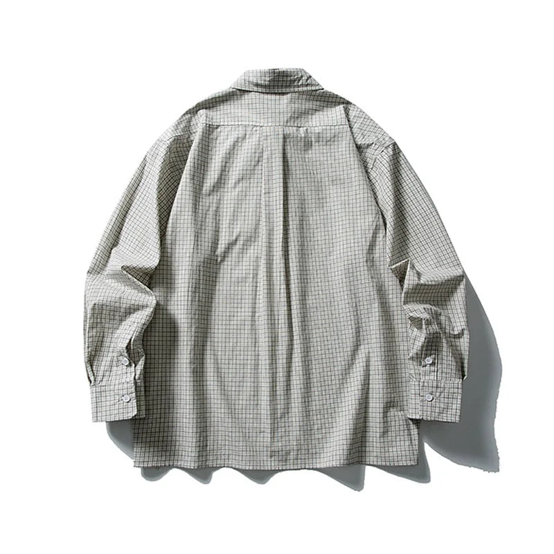 Oversized Plaid Lapel Casual Shirt