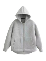 Solid Color Zip-up Hoodie