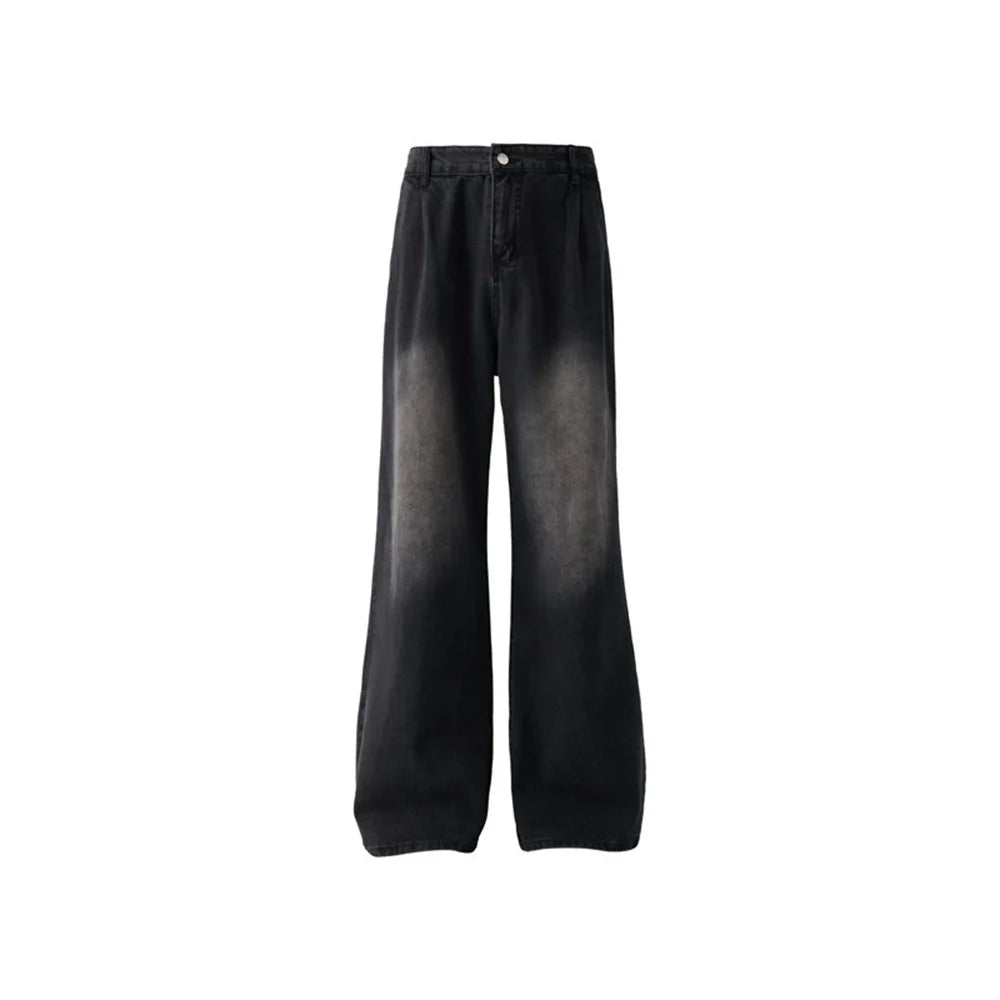 Solid Color Wide Leg Jeans