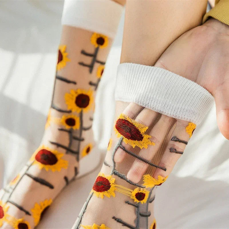 Summer Floral Crew Neck Socks
