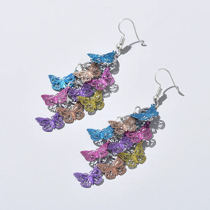 Vintage Hollow Leaves Shiny Earrings